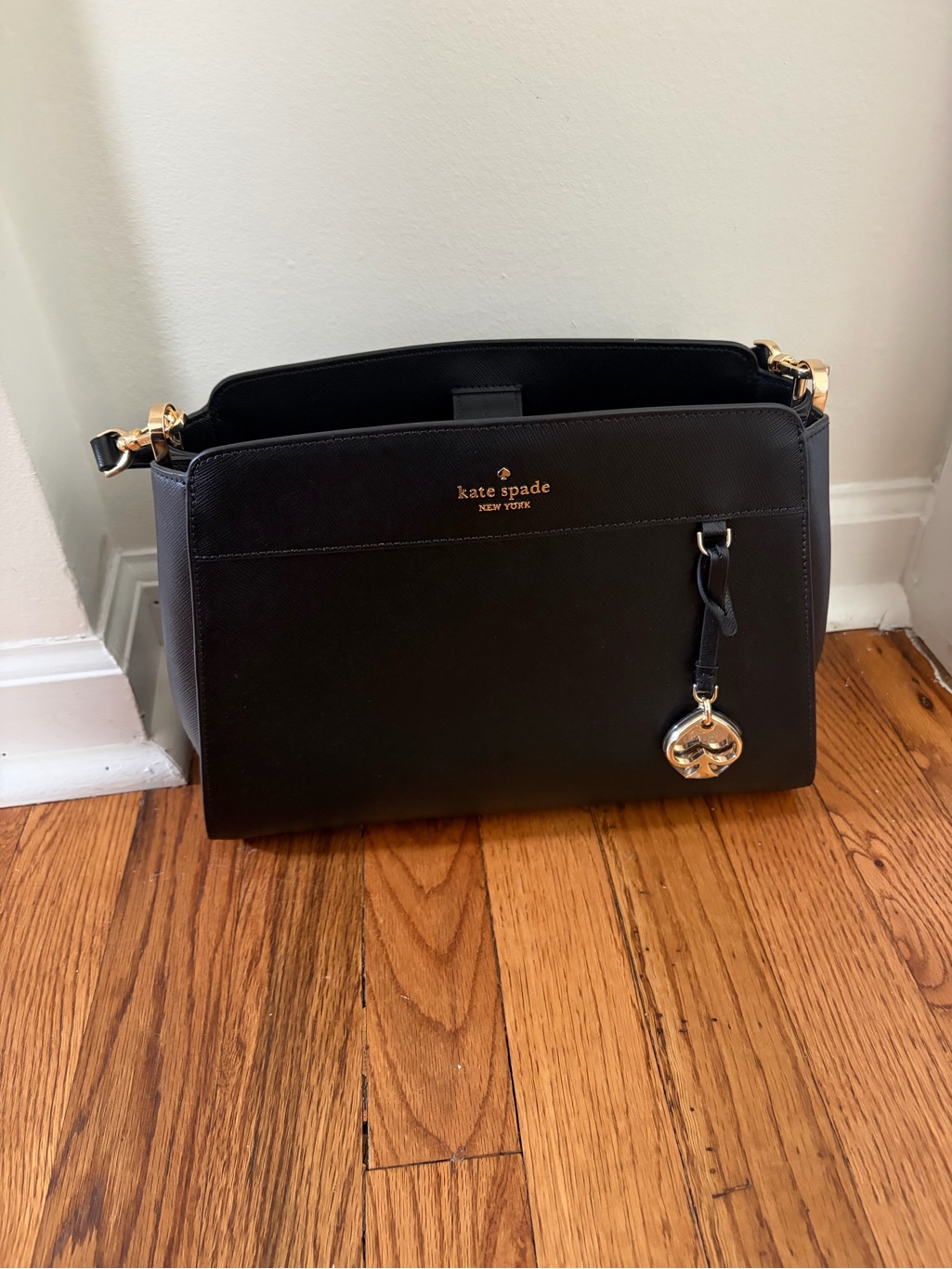 Kate Spade Black Leather Madison Medium Top Handle Satchel